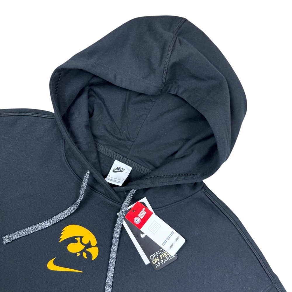 Nike Iowa Hawkeye's Women's L On-Field Pullover Hoodie Black Yellow Center Logo - Picture 3 of 12